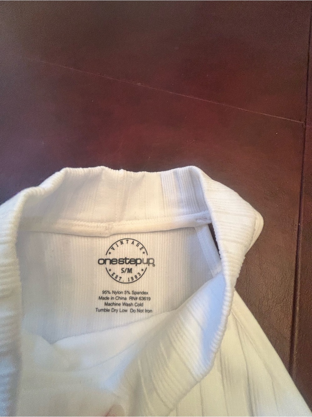 one step up White Ribbed Tank Top - S/M